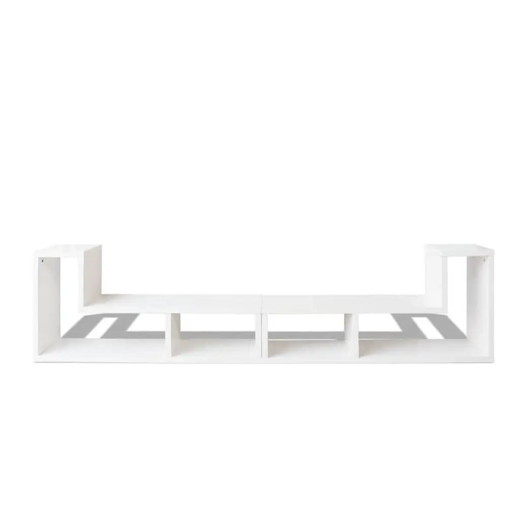 TV Cabinet L-Shaped White Storage Unit Media Entertainment Shelving Furniture