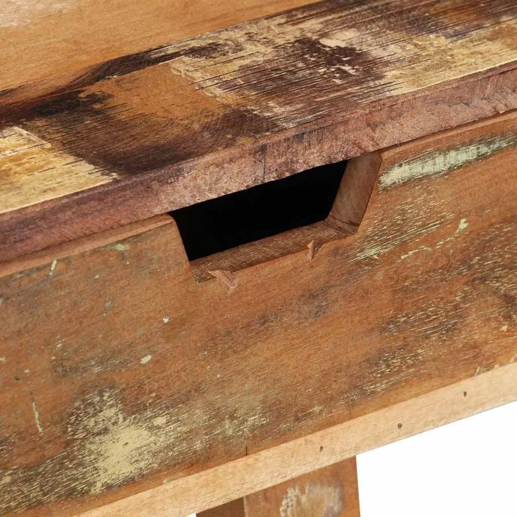 Desk Solid Reclaimed Wood Vintage Style Multicolour with Two Drawers
