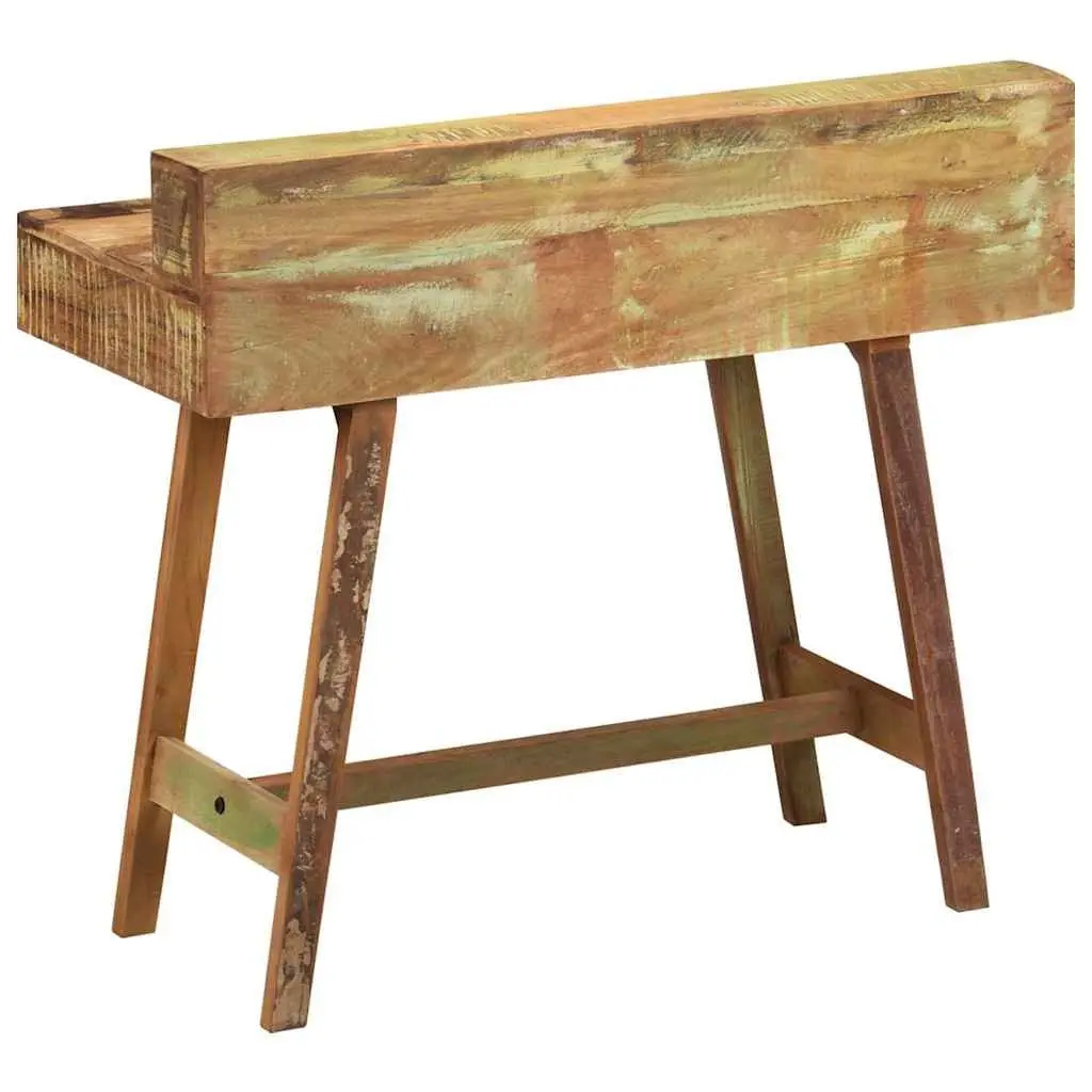 Desk Solid Reclaimed Wood Vintage Style Multicolour with Two Drawers
