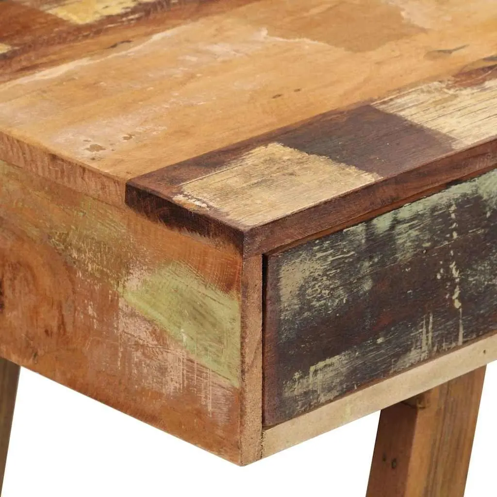 Desk Solid Reclaimed Wood Vintage Style Multicolour with Two Drawers