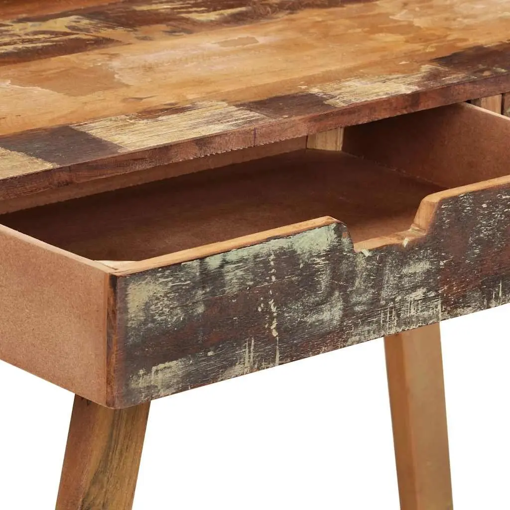 Desk Solid Reclaimed Wood Vintage Style Multicolour with Two Drawers