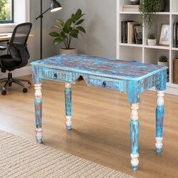 Exceptional Solid Reclaimed Wood Desk with Drawers