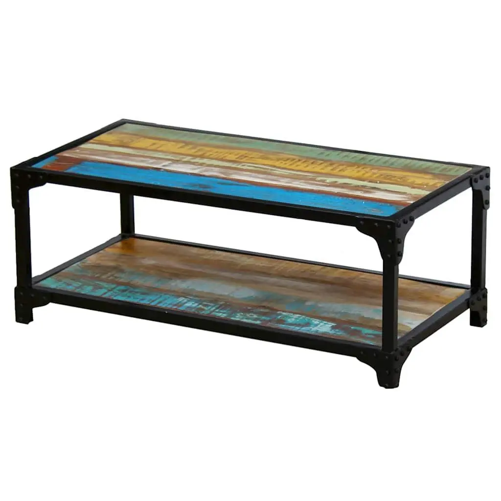 Vintage-Style Coffee Table with Sturdy Steel Frame