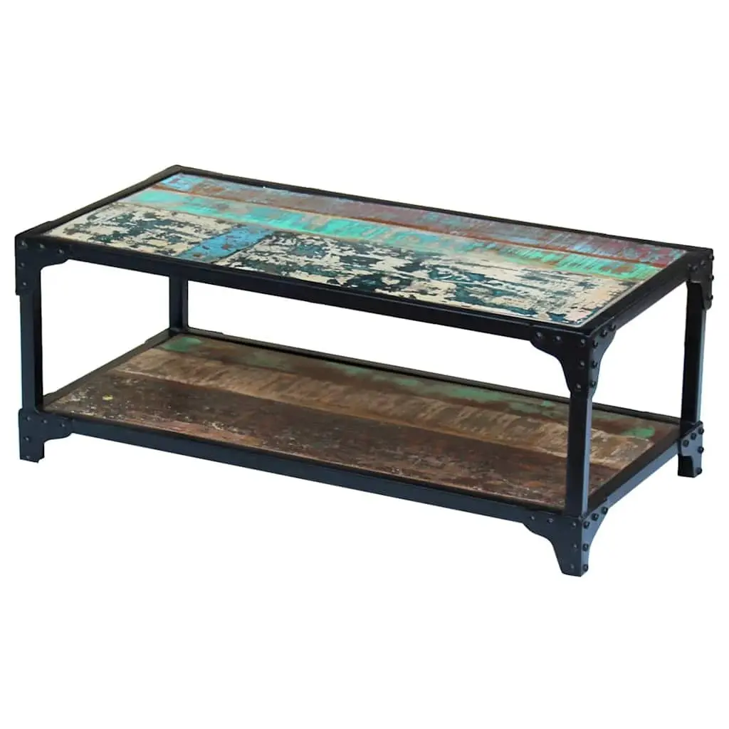 Vintage-Style Coffee Table with Sturdy Steel Frame