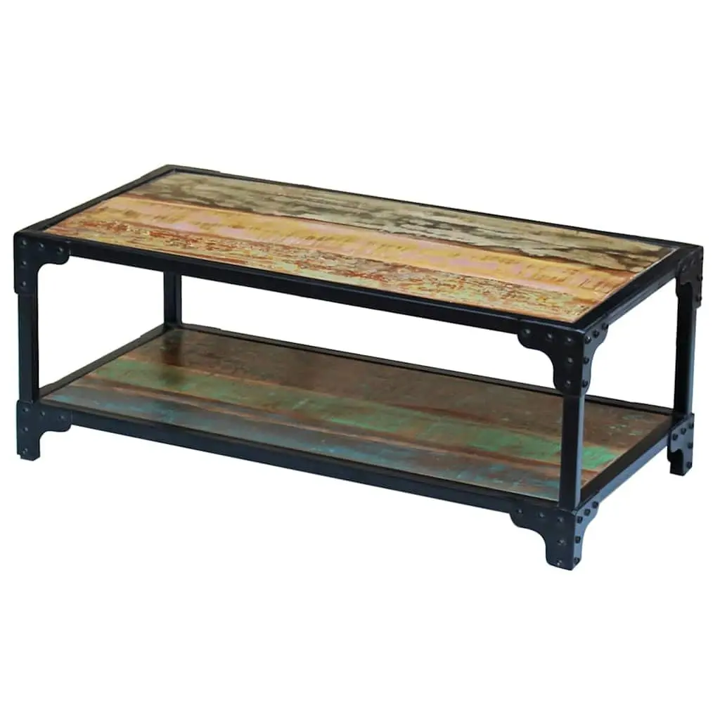 Vintage-Style Coffee Table with Sturdy Steel Frame