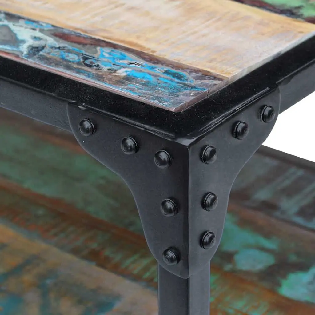 Vintage-Style Coffee Table with Sturdy Steel Frame