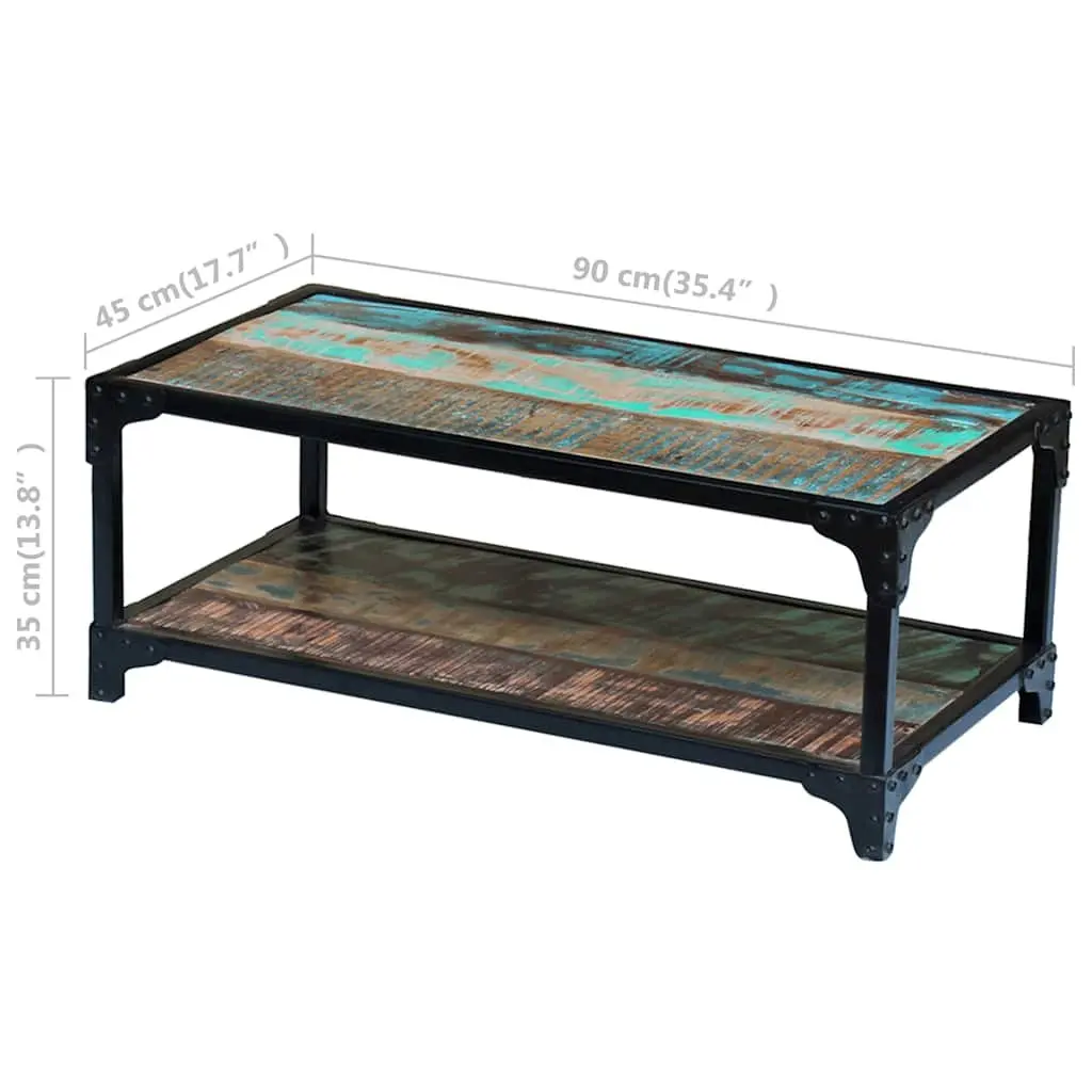 Vintage-Style Coffee Table with Sturdy Steel Frame