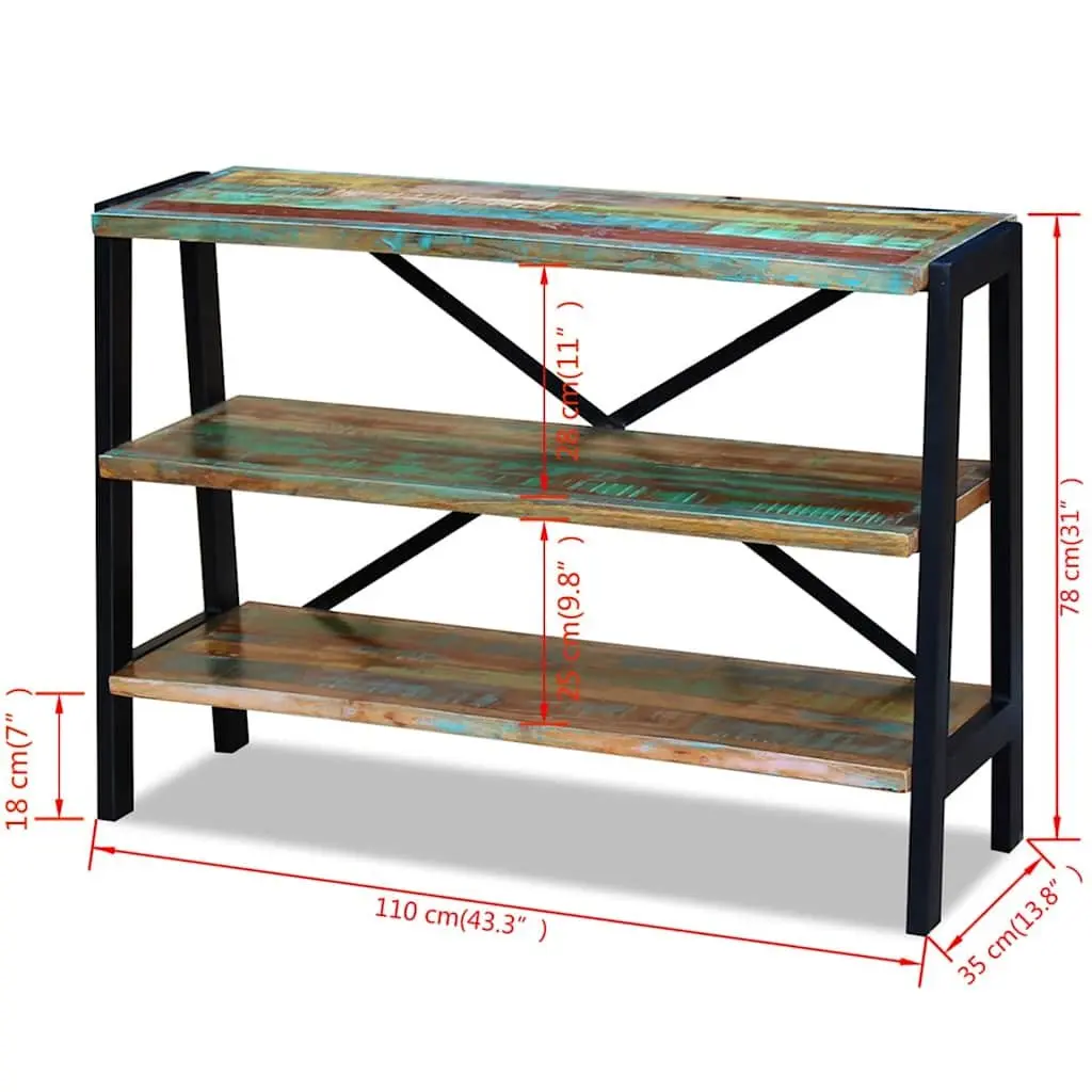 Solid Reclaimed Wood Sideboard with 3 Shelves