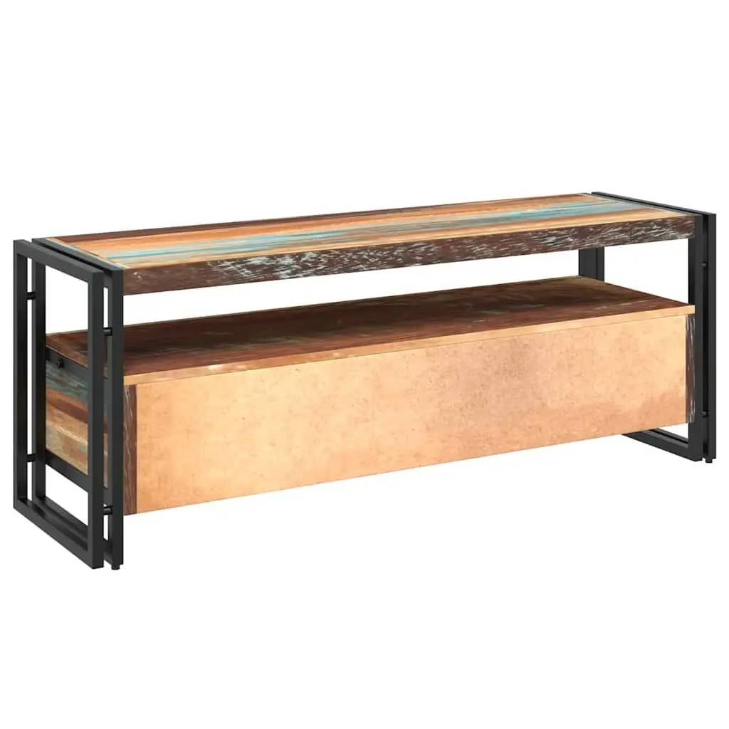 TV Cabinet Solid Reclaimed Wood Vintage Style 2 Drawers 1 Shelf Multicolour