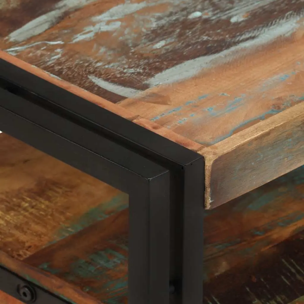 TV Cabinet Solid Reclaimed Wood Vintage Style 2 Drawers 1 Shelf Multicolour