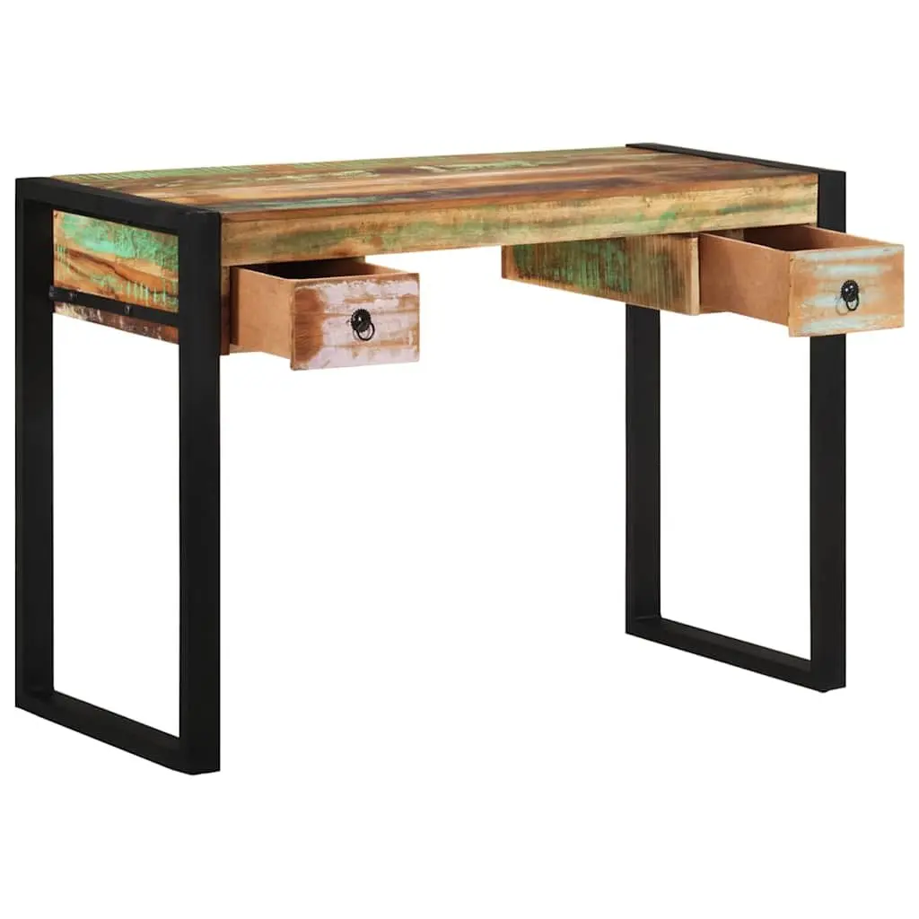 Vintage Solid Reclaimed Wood Desk with Drawers