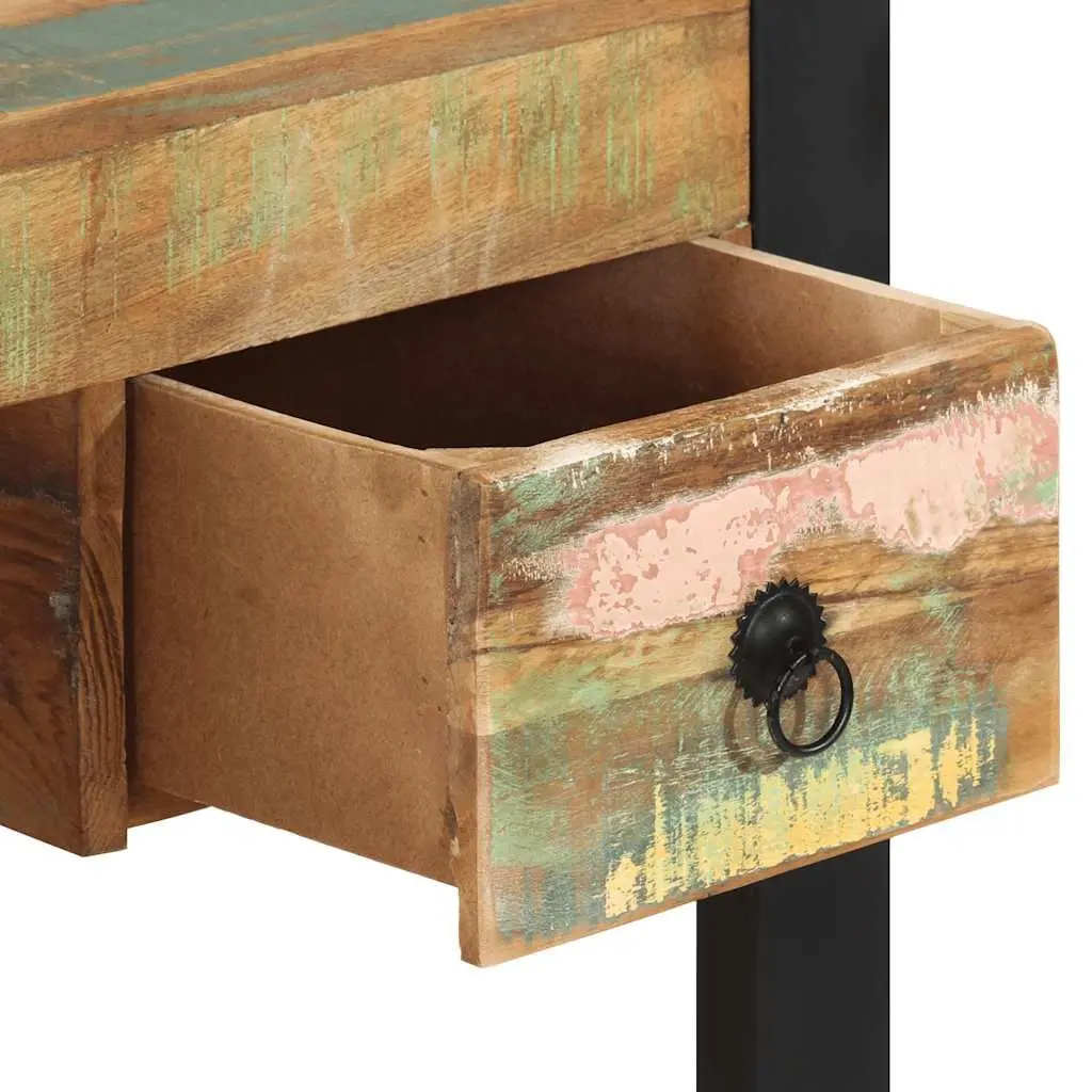 Vintage Solid Reclaimed Wood Desk with Drawers