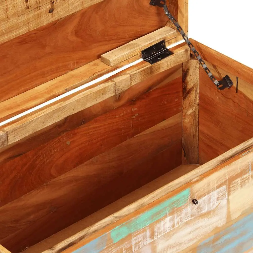 Multicolour Handmade Coffee Table Storage Chest in Solid Wood