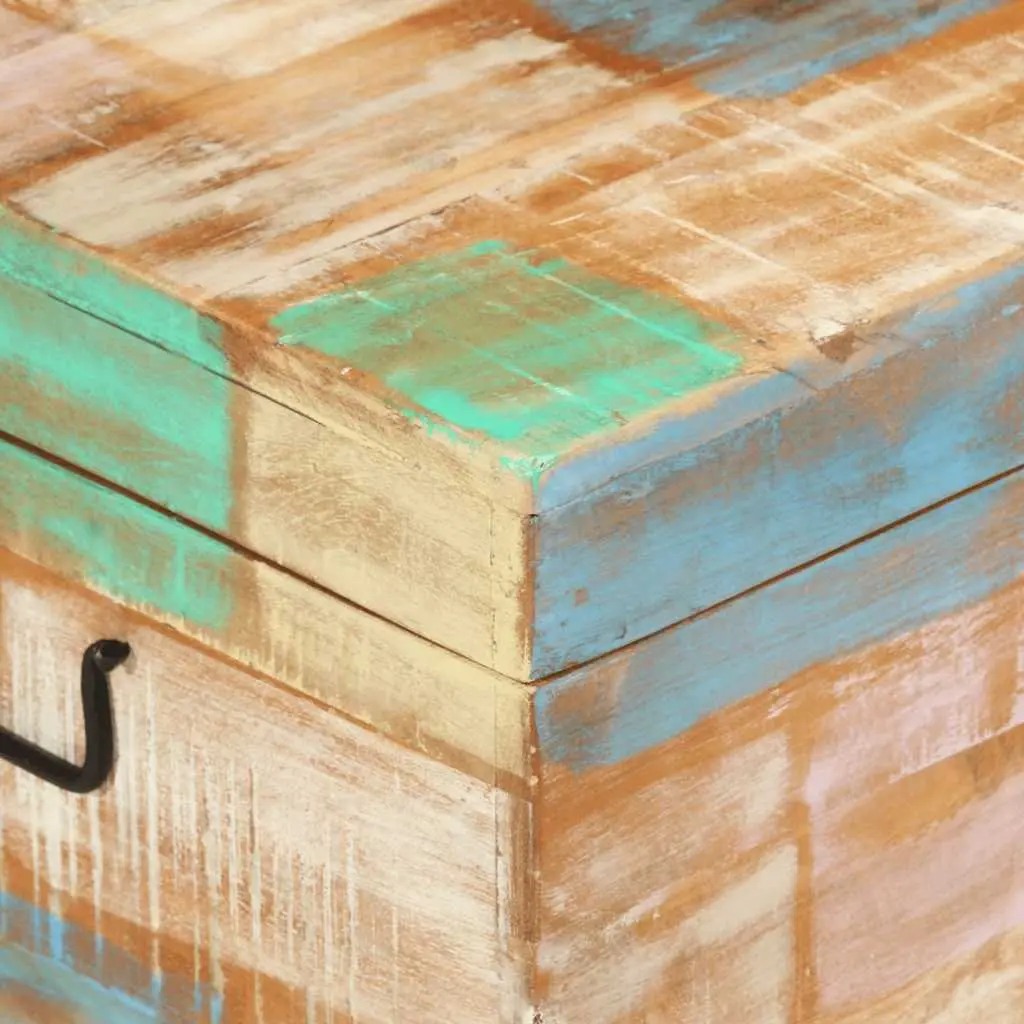 Multicolour Handmade Coffee Table Storage Chest in Solid Wood
