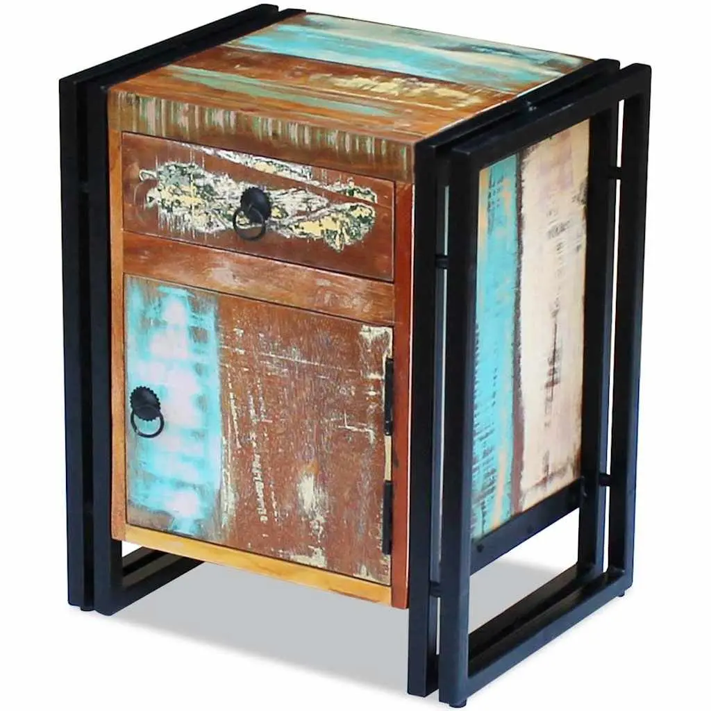 Vintage-Style Nightstand with Solid Reclaimed Wood