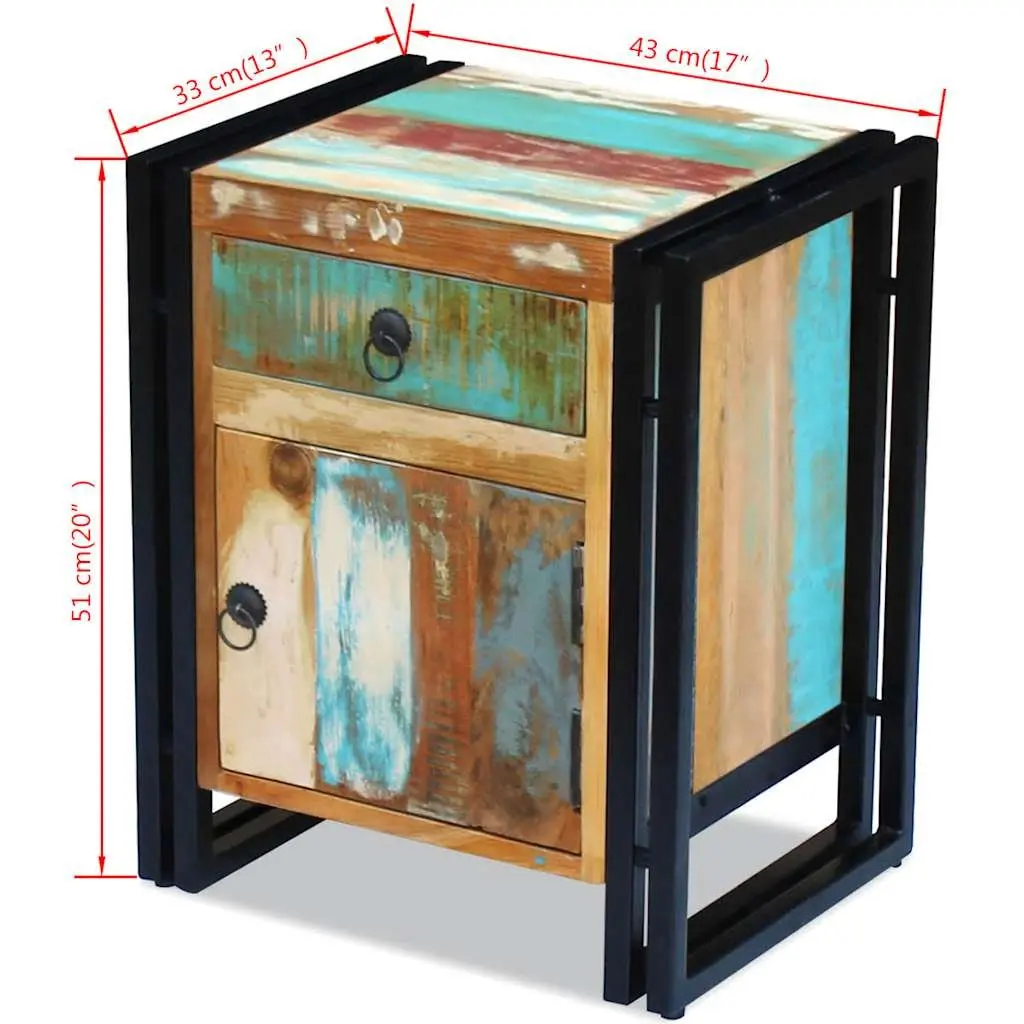 Vintage-Style Nightstand with Solid Reclaimed Wood