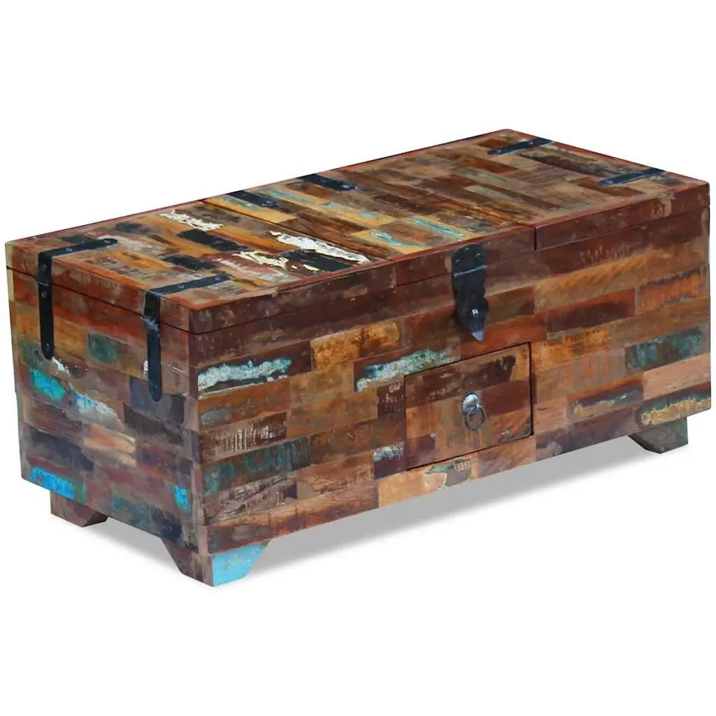 Coffee Table Chest Box with Storage in Brown