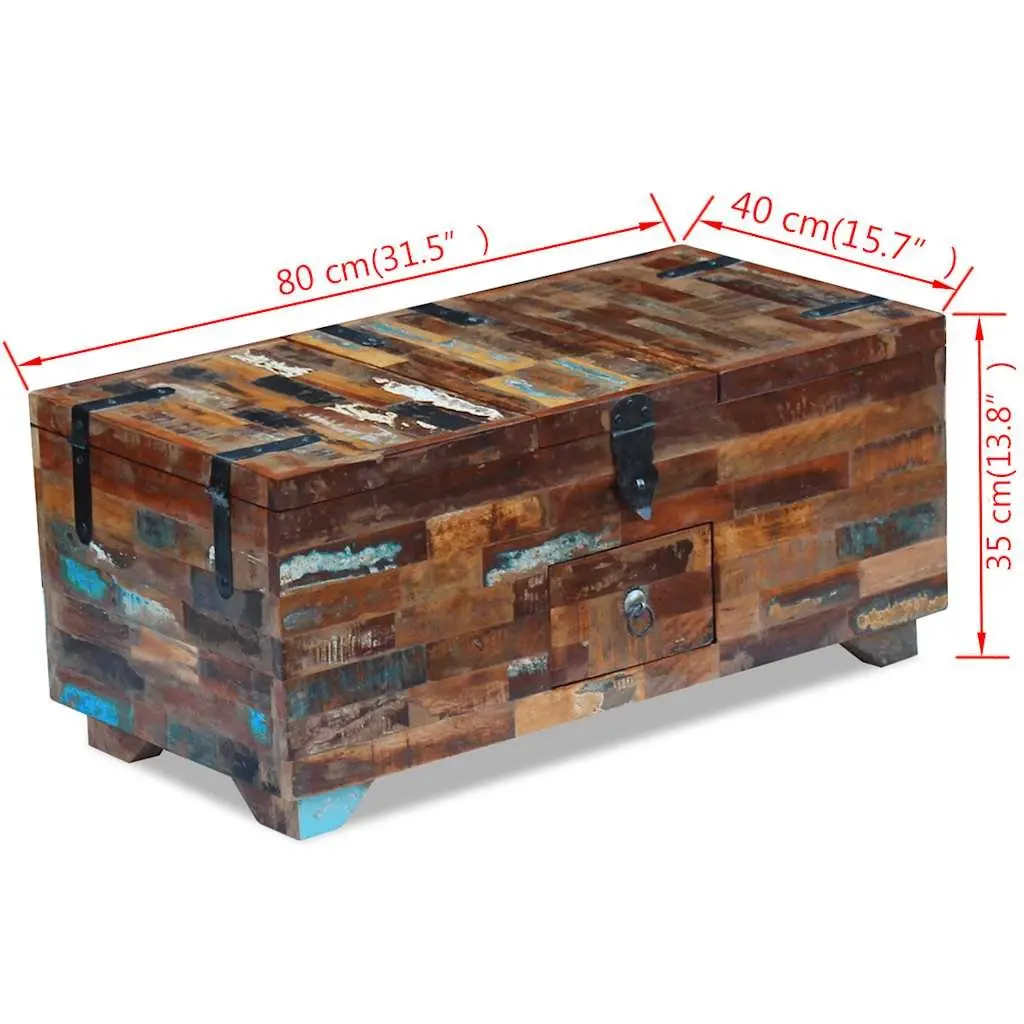Coffee Table Chest Box with Storage in Brown