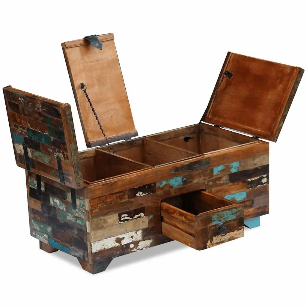 Coffee Table Chest Box with Storage in Brown