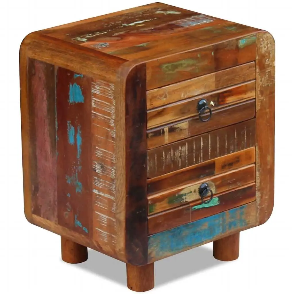Bedside Table Reclaimed Wood 43x33x51 cm Brown