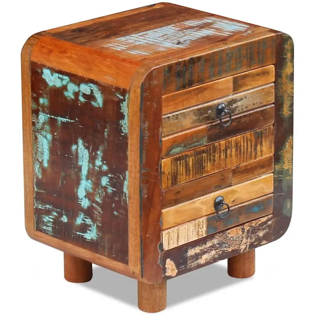 Bedside Table Reclaimed Wood 43x33x51 cm Brown