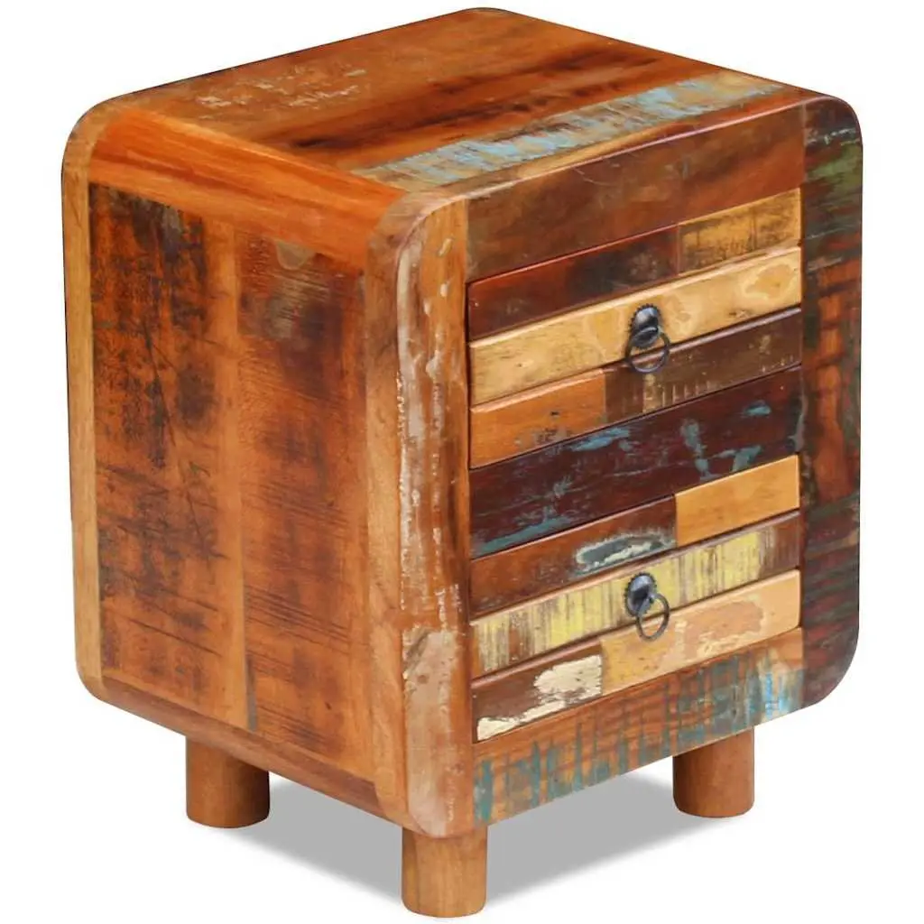 Bedside Table Reclaimed Wood 43x33x51 cm Brown