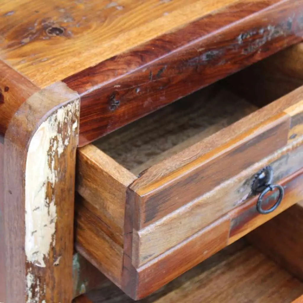 Bedside Table Reclaimed Wood 43x33x51 cm Brown