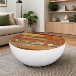 Bowl Shaped Coffee Table Made from Reclaimed Wood
