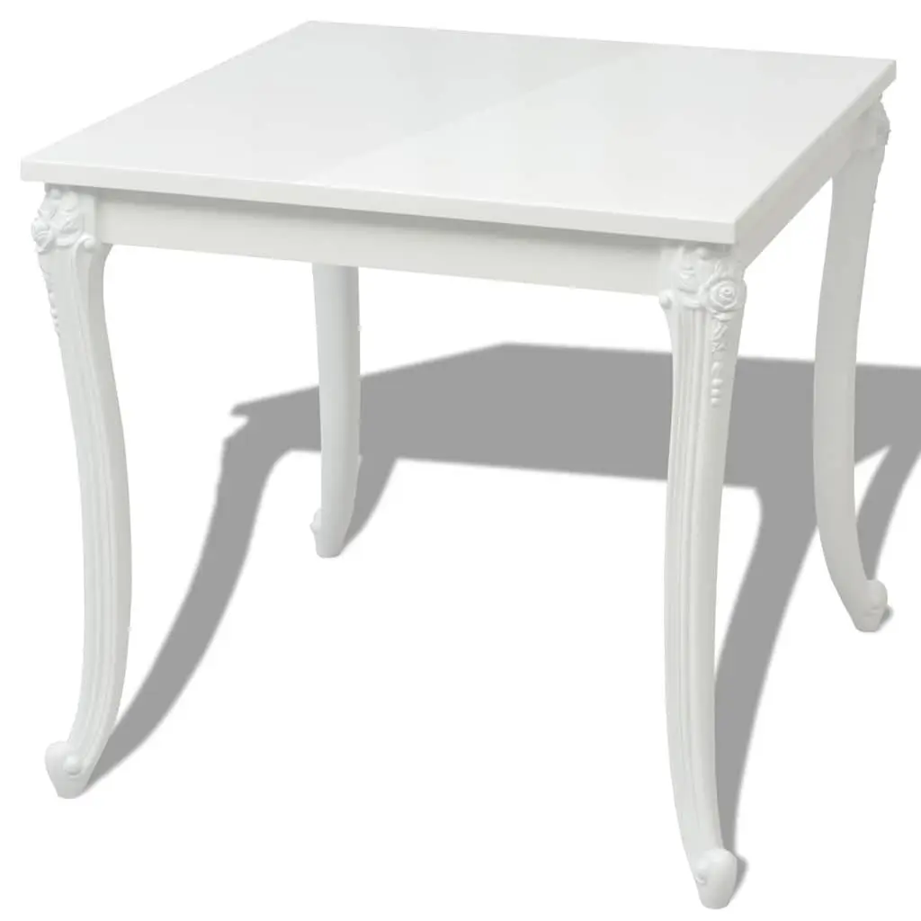 High Gloss White Dining Table 80x80x76 cm
