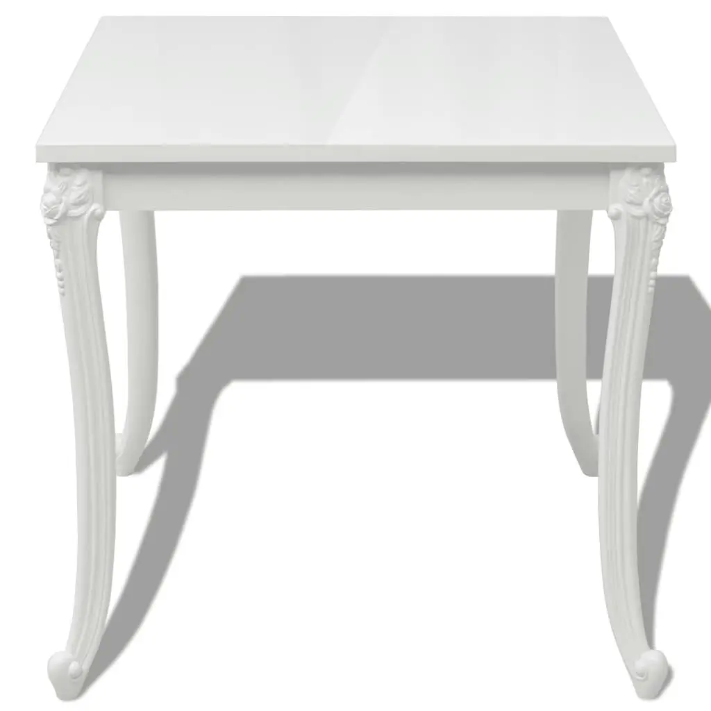 High Gloss White Dining Table 80x80x76 cm