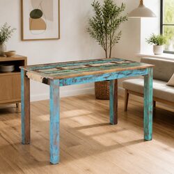 Solid Reclaimed Wood Dining Table for Antique Style Decor