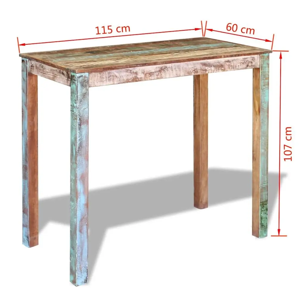 Solid Reclaimed Wood Bar Table for Dining and Kitchen