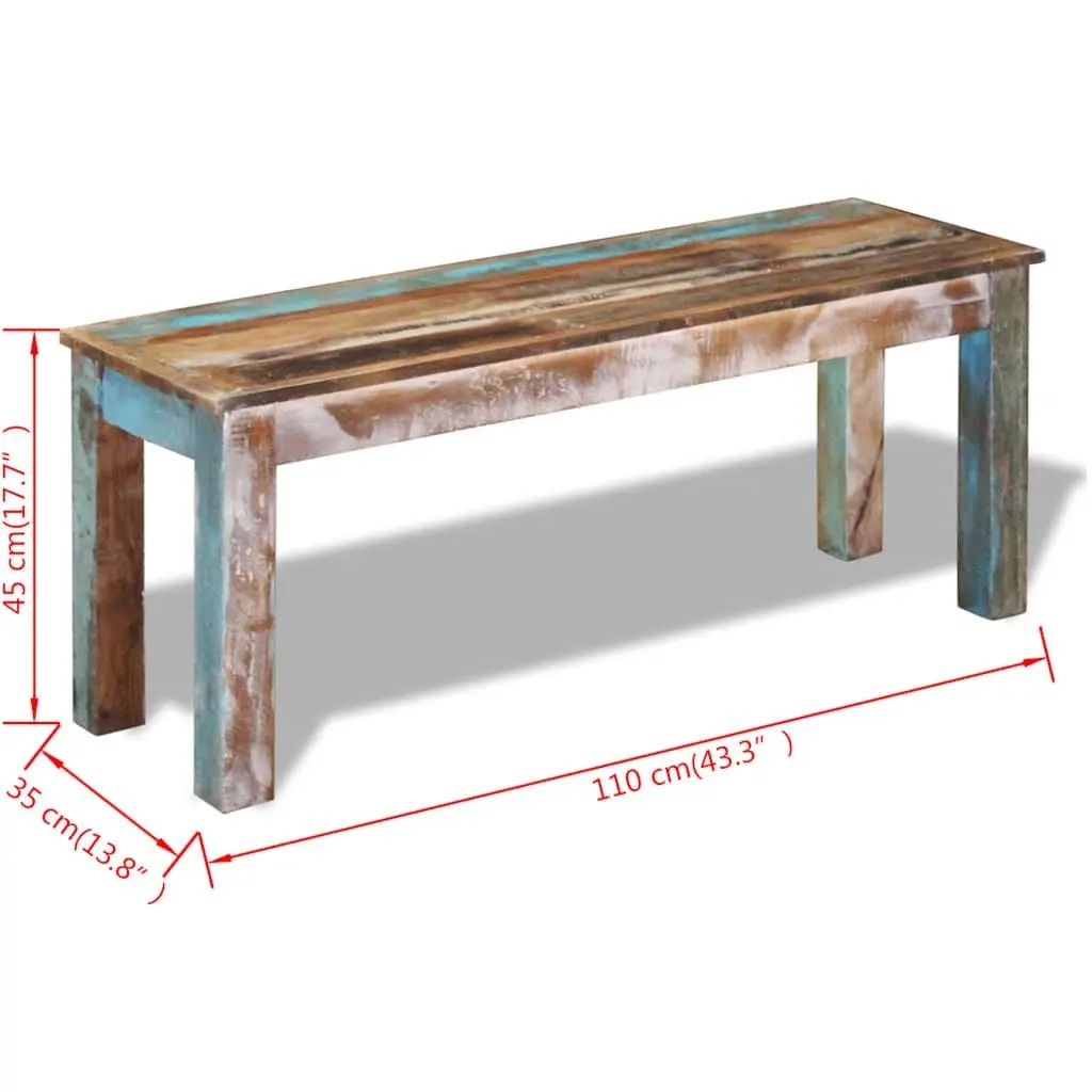 Handmade Solid Reclaimed Wood Storage Bench Antique Style