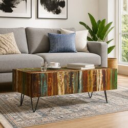Handmade Retro Coffee Table in Solid Reclaimed Wood