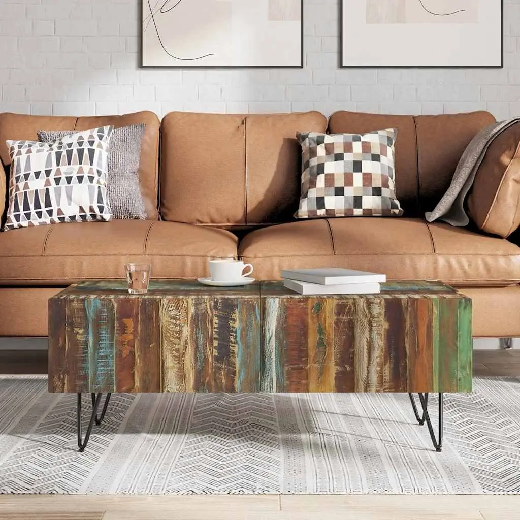 Handmade Retro Coffee Table in Solid Reclaimed Wood