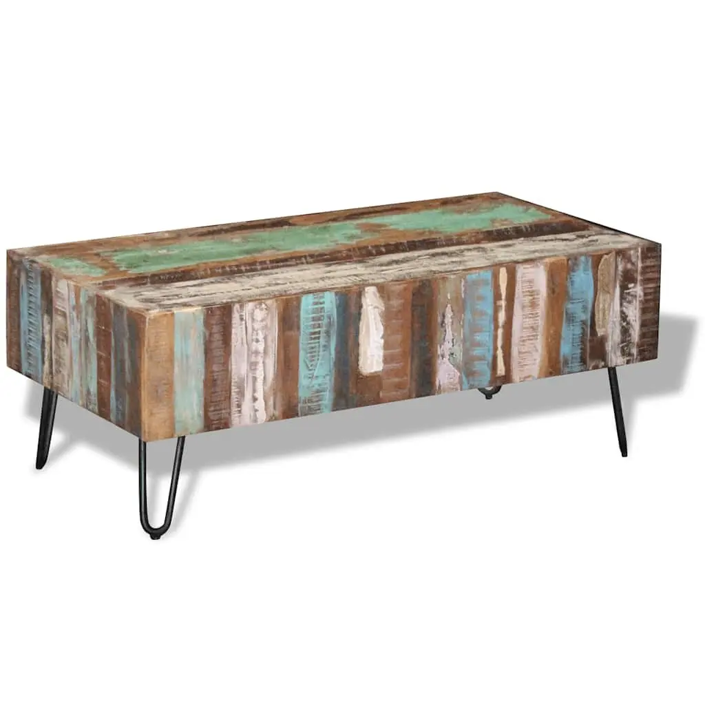 Handmade Retro Coffee Table in Solid Reclaimed Wood