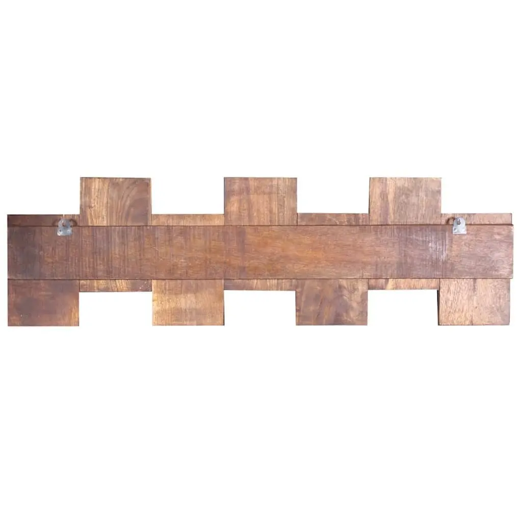 Coat Rack Solid Reclaimed Wood 7 Hooks Wall Mount Vintage Style Multicolour