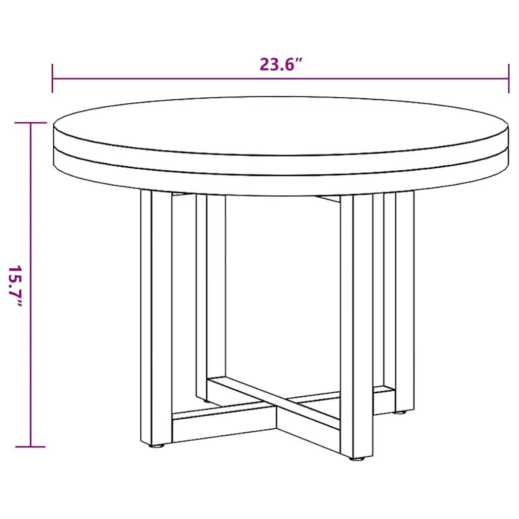 Round Teak and Mango Wood Coffee Table with Resin Accents