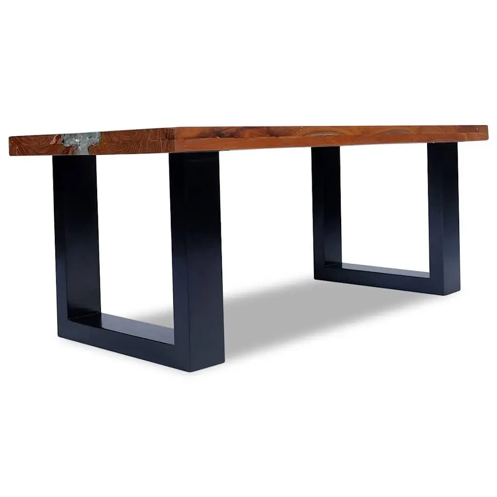 Rectangular Teak and Mango Wood Resin Coffee Table 100x50cm