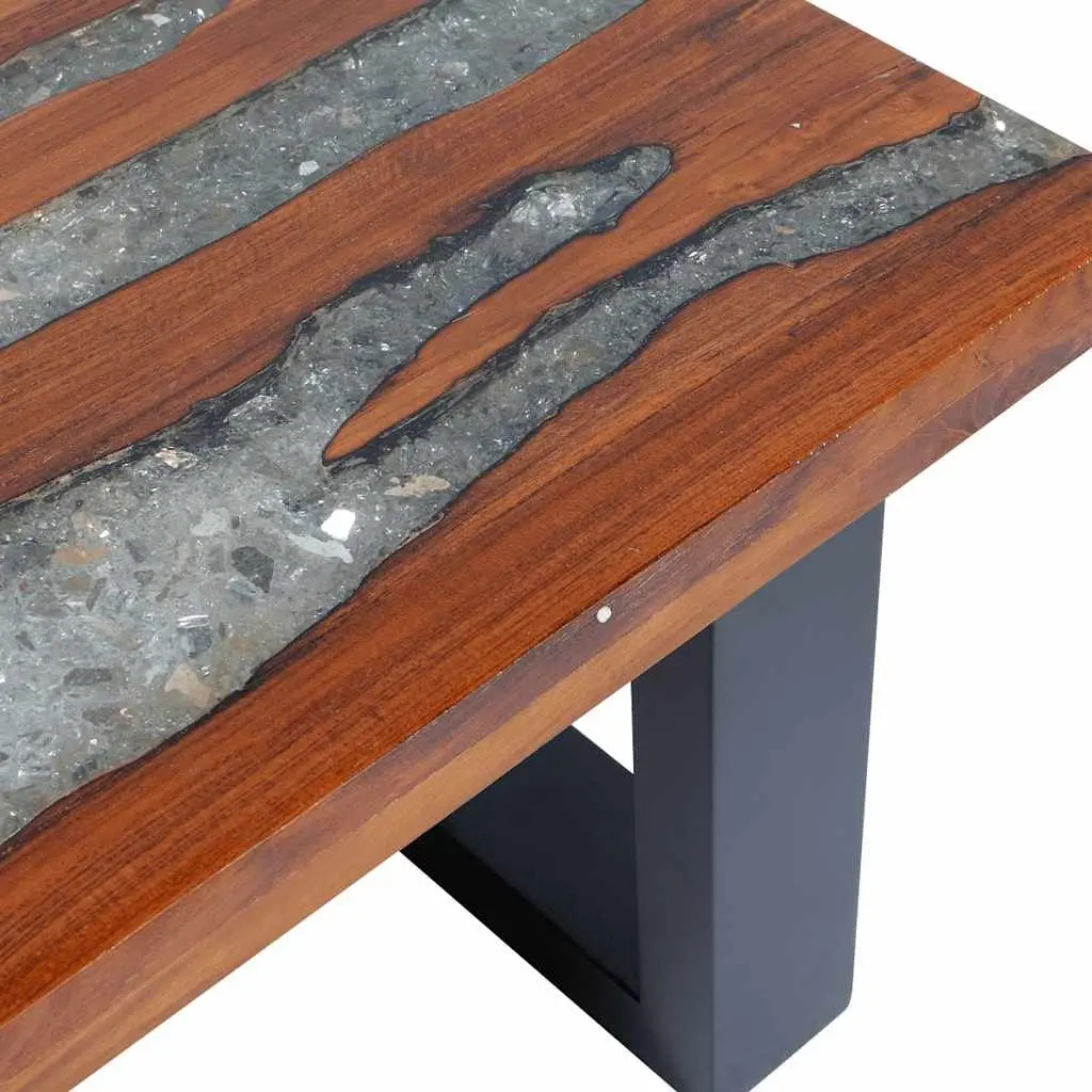Rectangular Teak and Mango Wood Resin Coffee Table 100x50cm