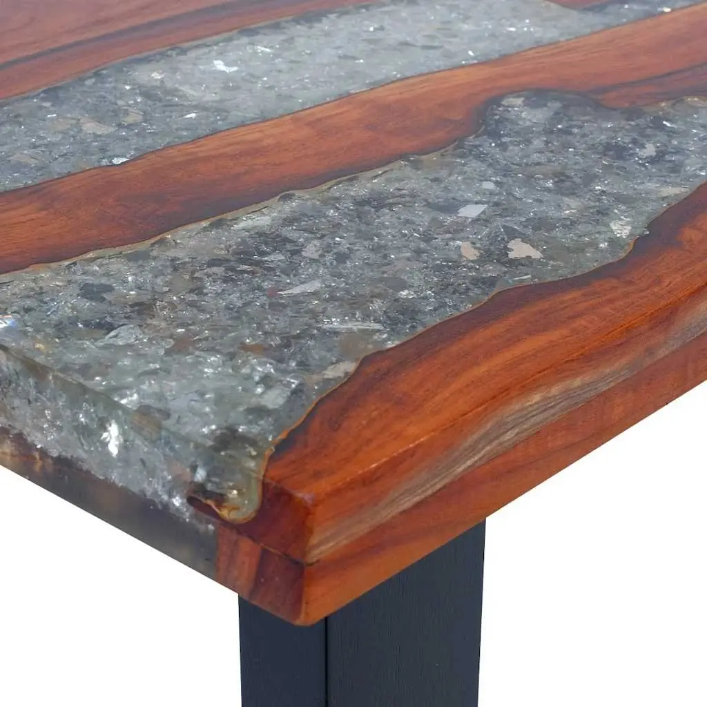 Rectangular Teak and Mango Wood Resin Coffee Table 100x50cm