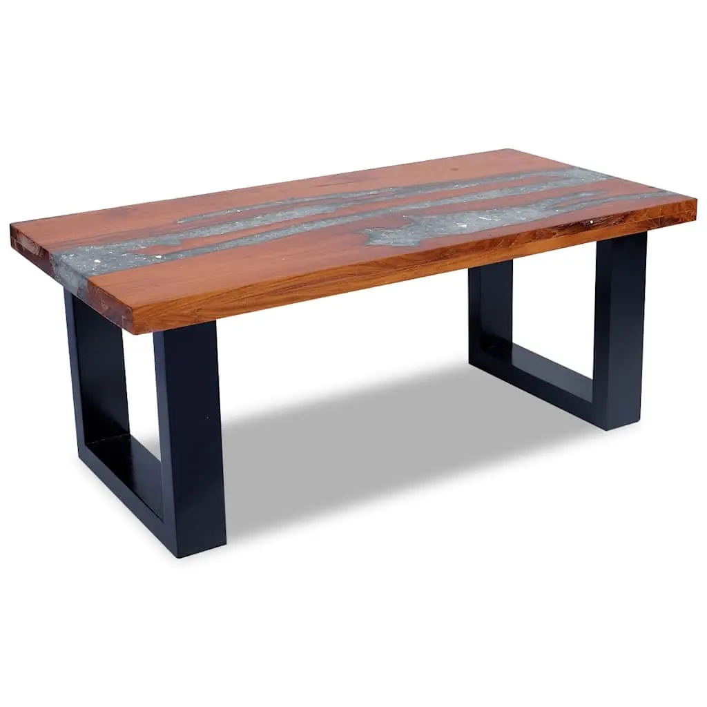 Rectangular Teak and Mango Wood Resin Coffee Table 100x50cm