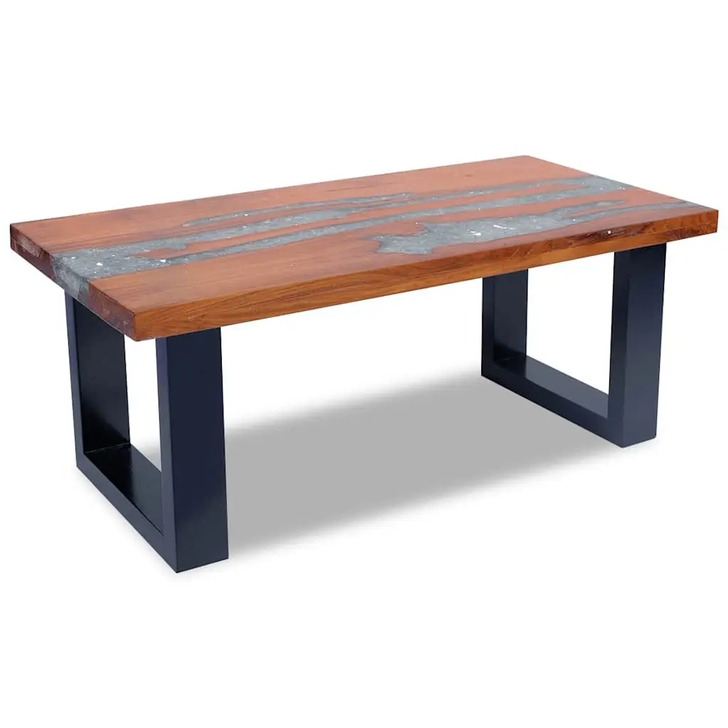 Rectangular Teak and Mango Wood Resin Coffee Table 100x50cm