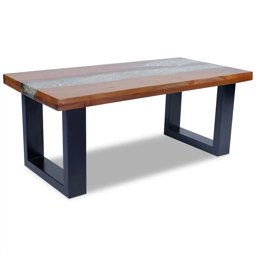 Rectangular Teak and Mango Wood Resin Coffee Table 100x50cm
