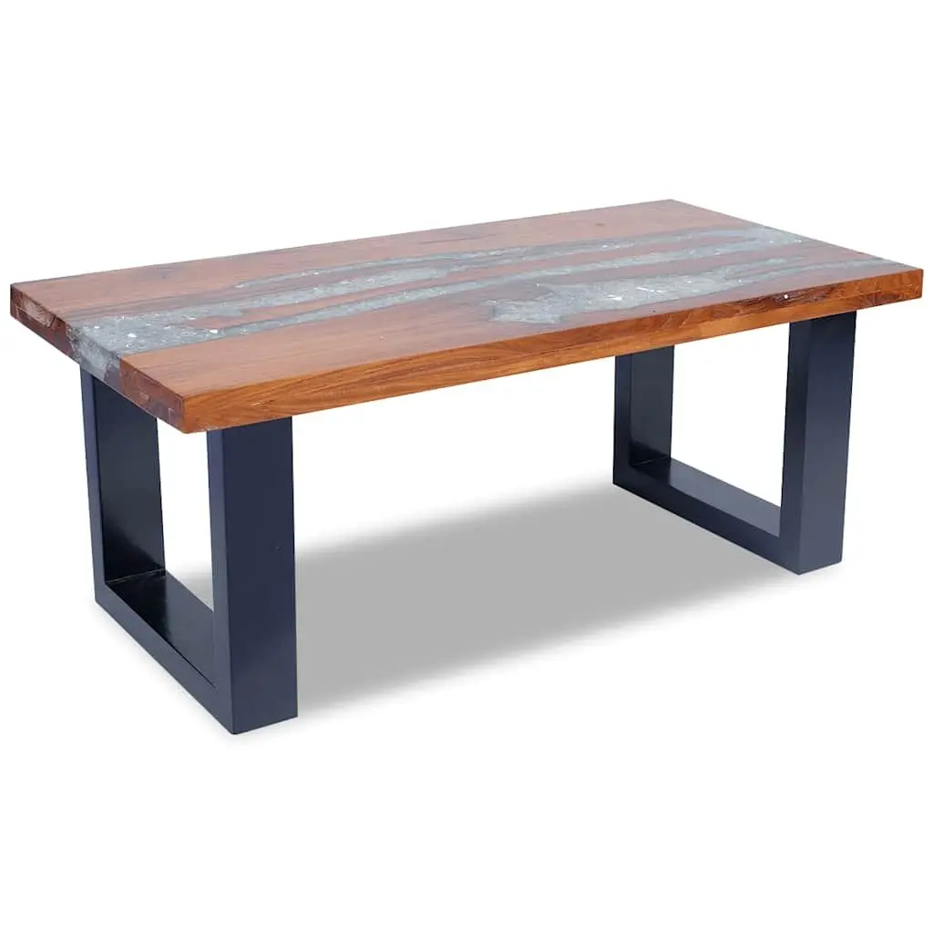 Rectangular Teak and Mango Wood Resin Coffee Table 100x50cm