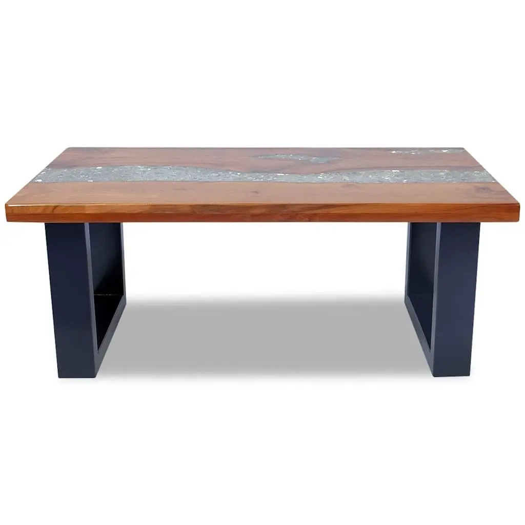 Rectangular Teak and Mango Wood Resin Coffee Table 100x50cm
