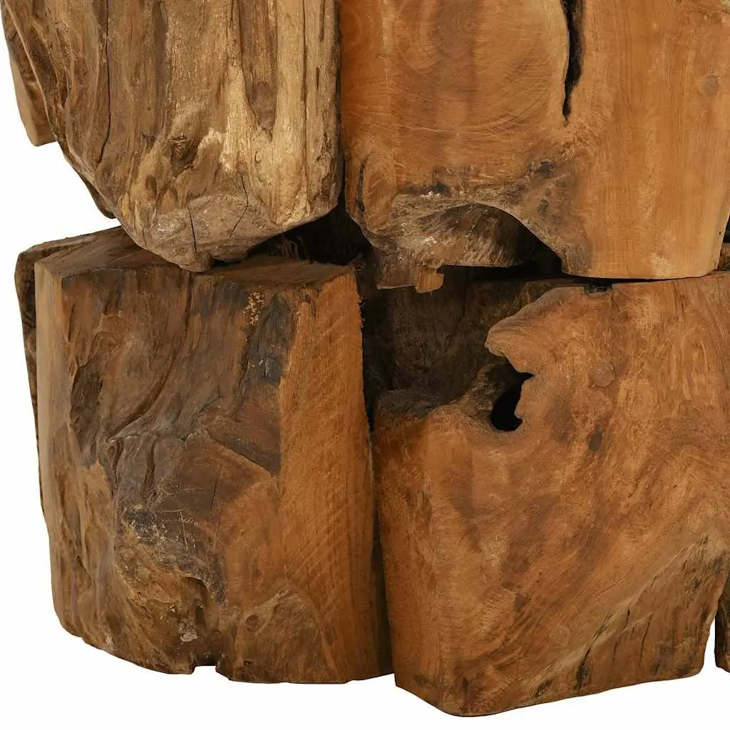 Coffee Table Driftwood Base Tempered Glass Top Rustic Handmade 60cm