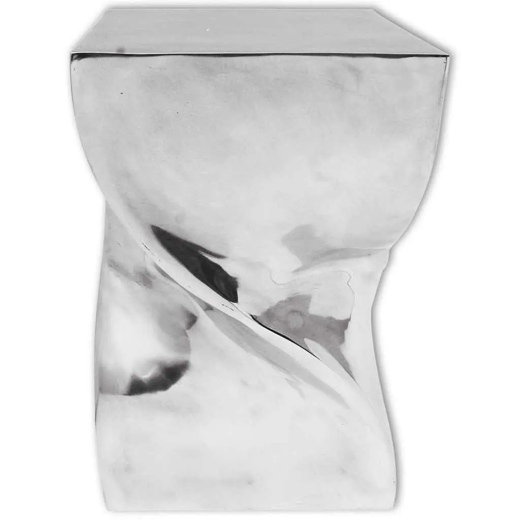 Twisted Aluminium Stool Side Table End Table Display Stand Silver