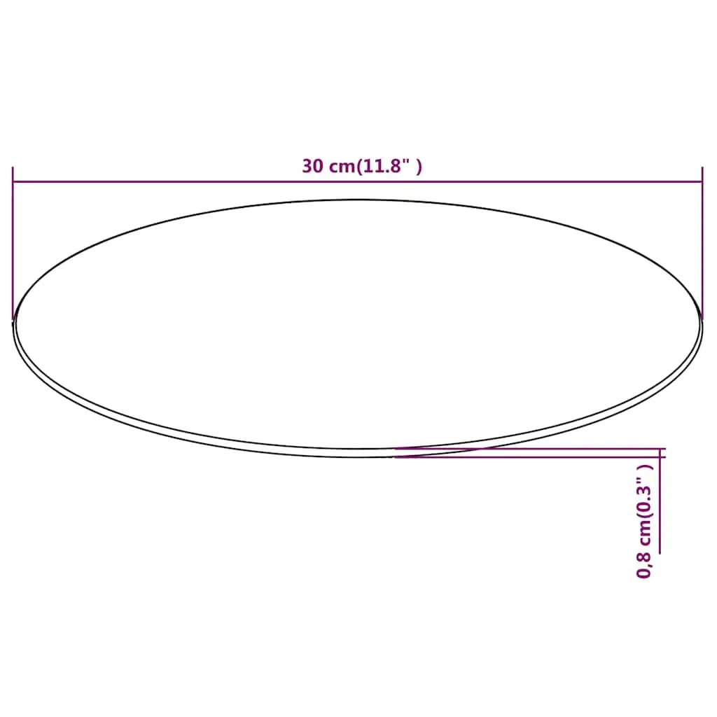 Round Tempered Glass Table Top 300mm
