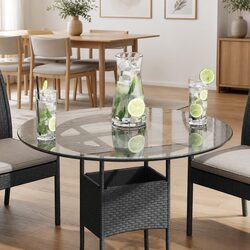 High-Quality Round Tempered Glass Table Top - 600mm